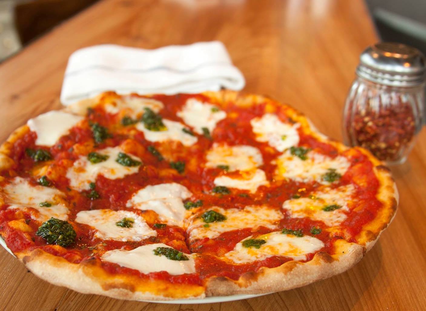 a pizza on a table
